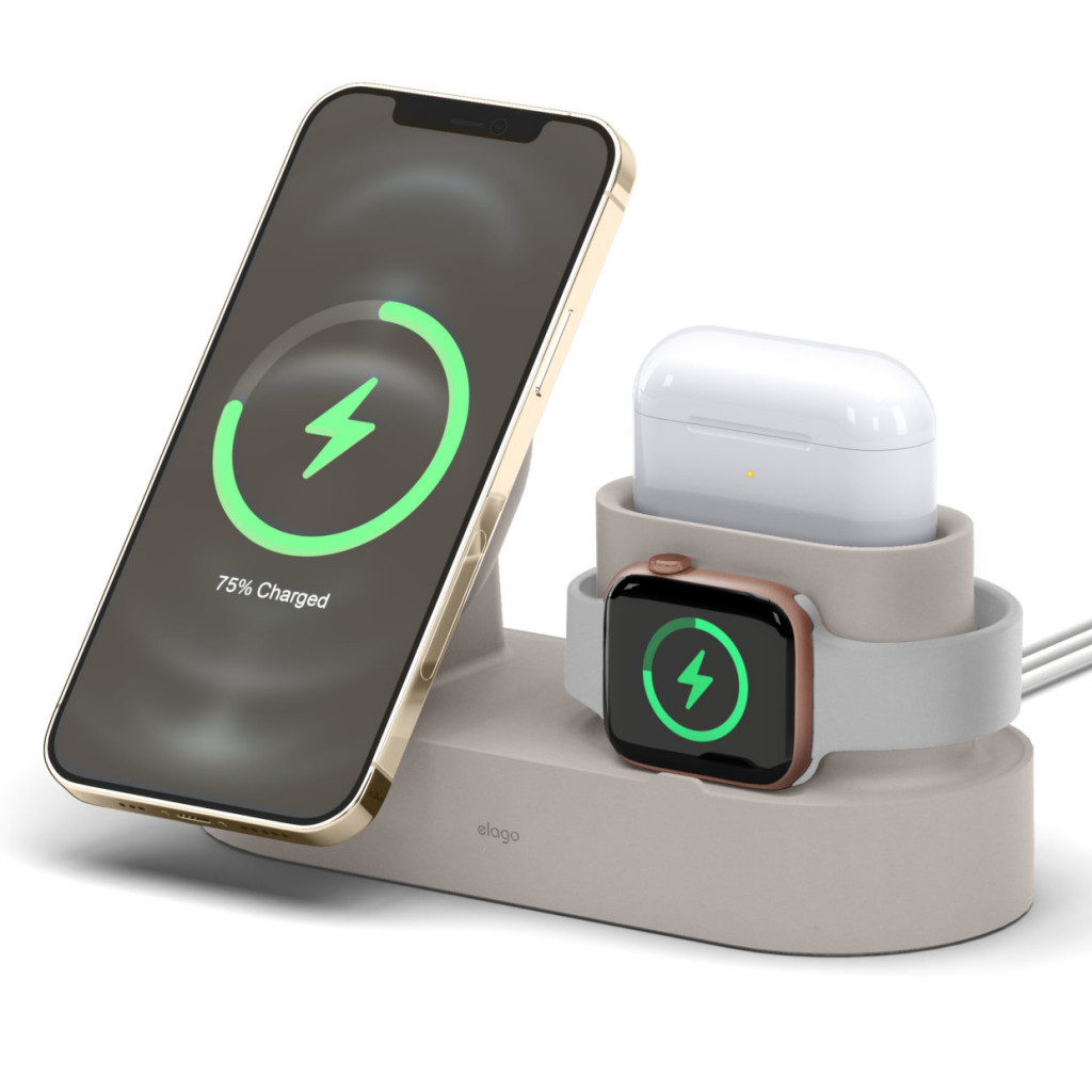elago CHARGING HUB TRIO 2 for MagSafe Charger (Stone) | 株式 